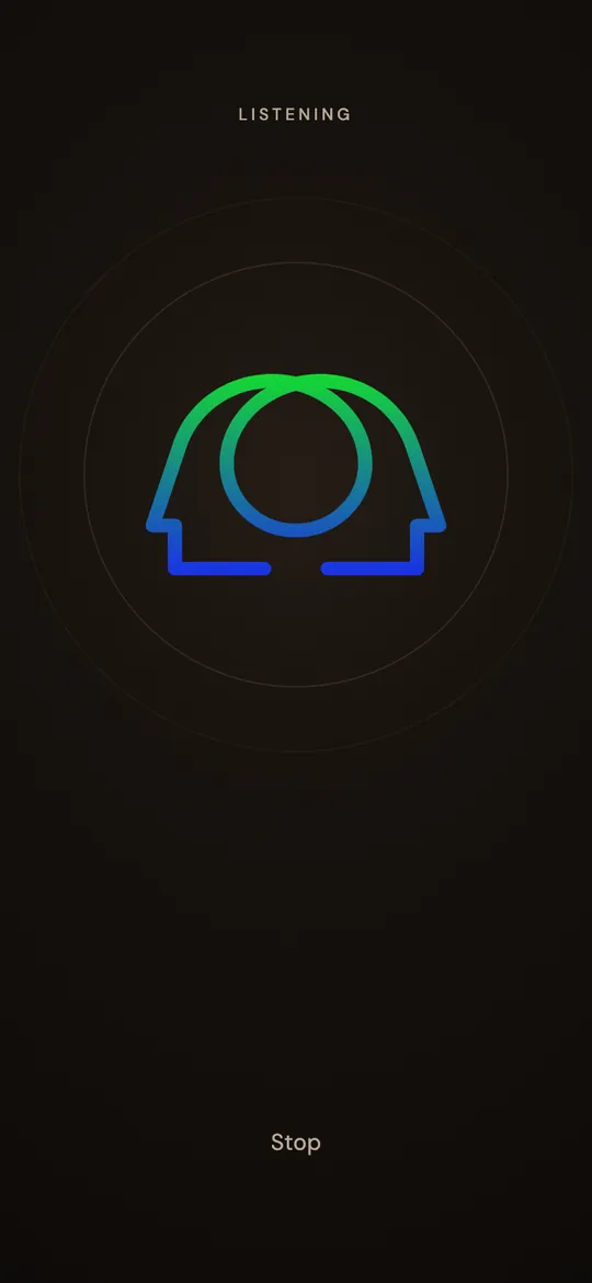 Mindfuse while listening for someone: soft rings pulse outward from the light.